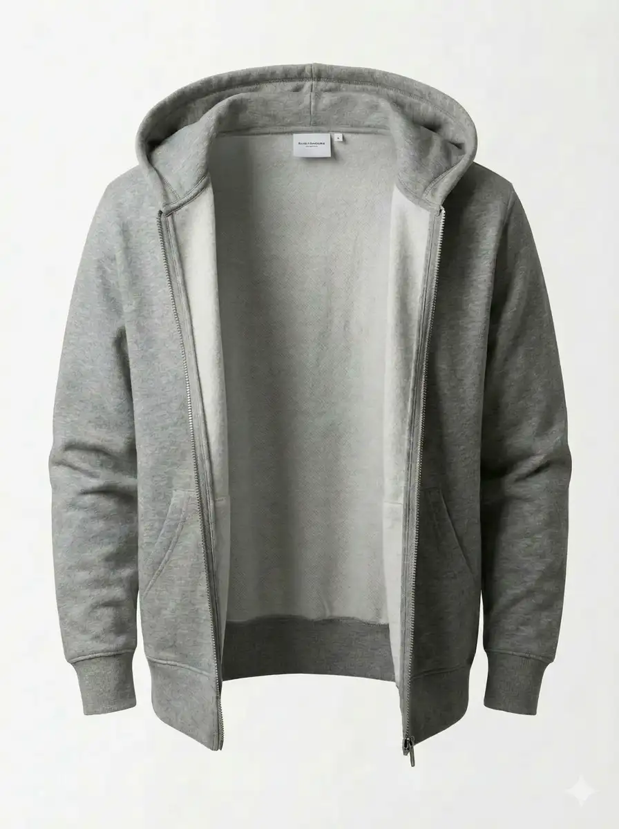 Hoodie - Grey Zip-Up