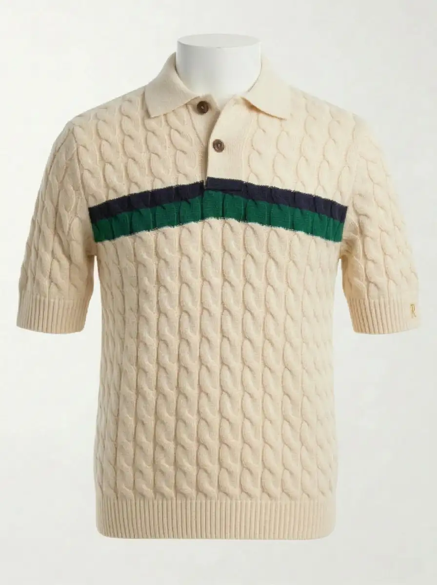 Polo Sweater - Cable Knit