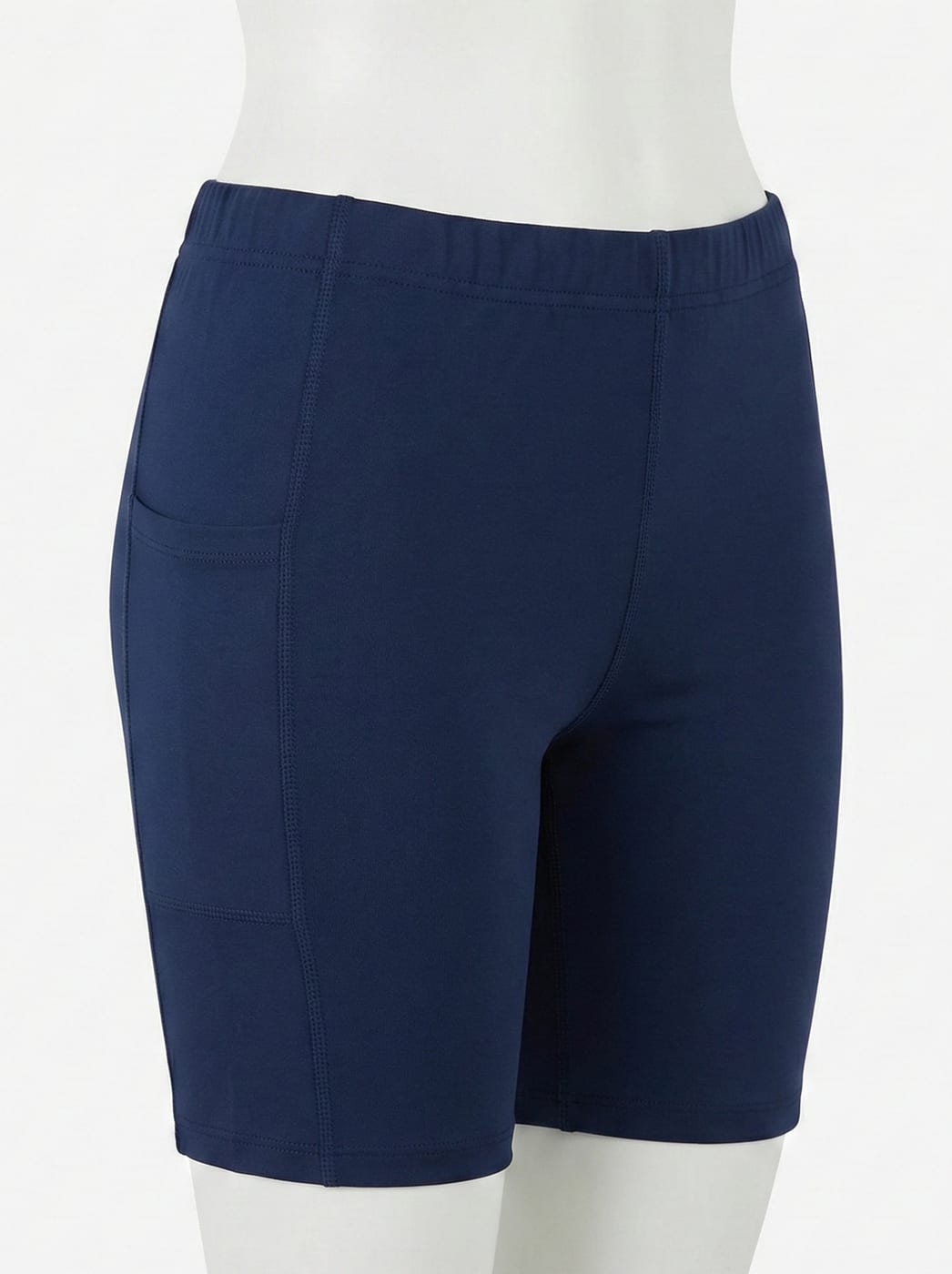 Navy bike shorts with side pocket