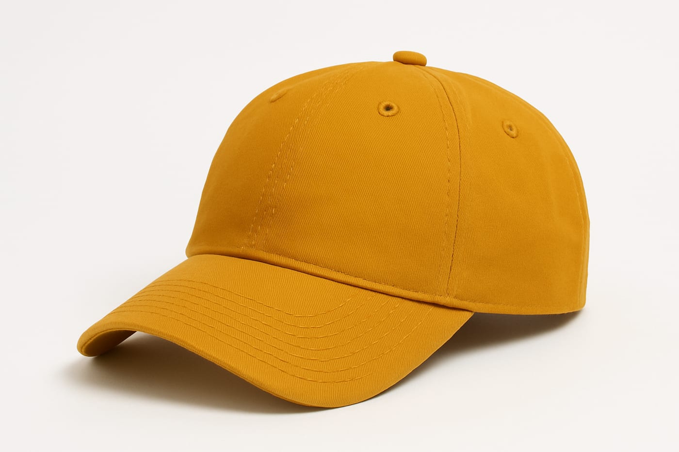Blank six-panel caps in six colourways
