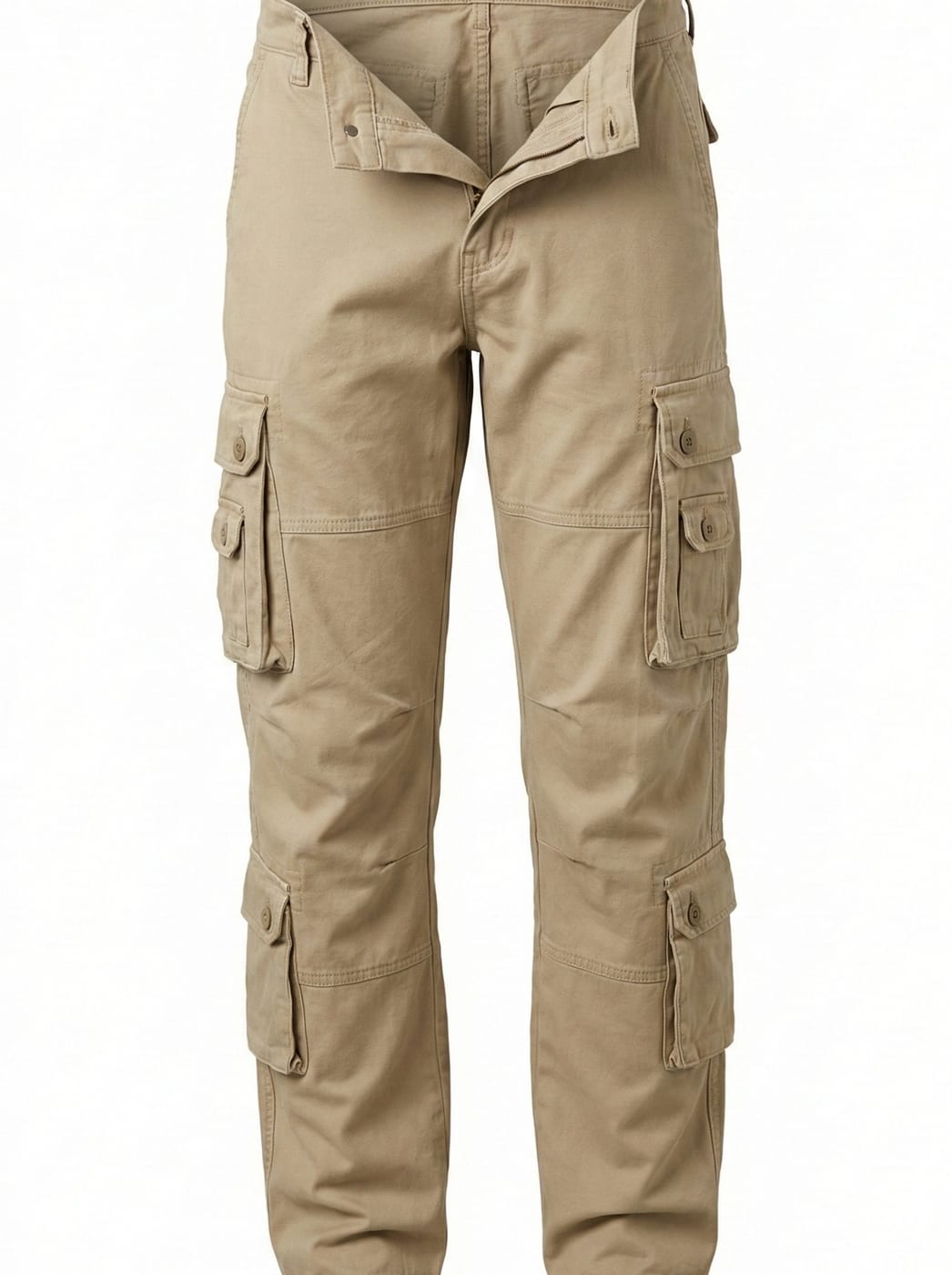 Khaki woven cargo trousers