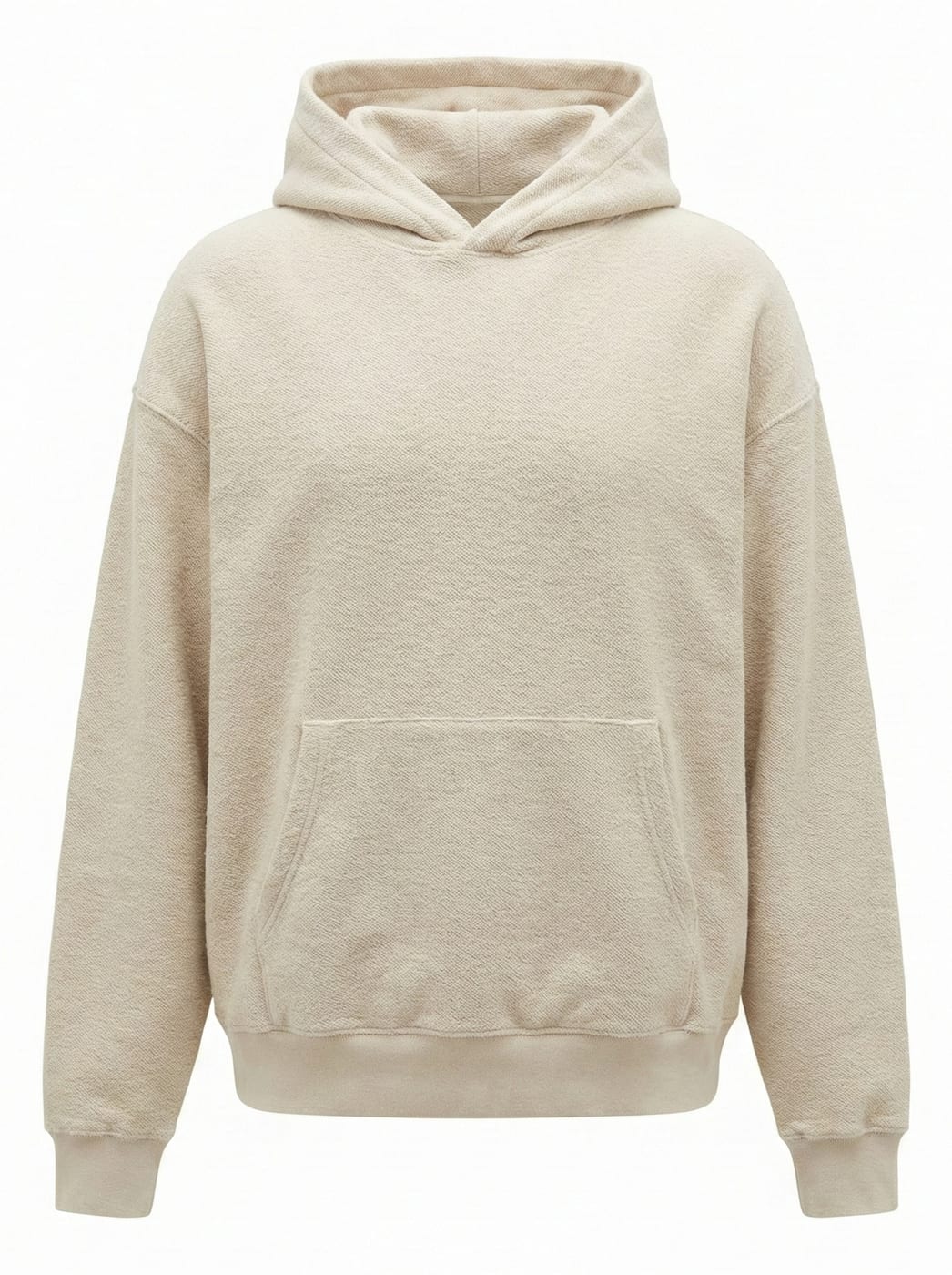 Bone-white heavyweight pullover hoodie