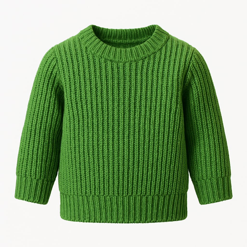 Green chunky ribbed children’s sweater