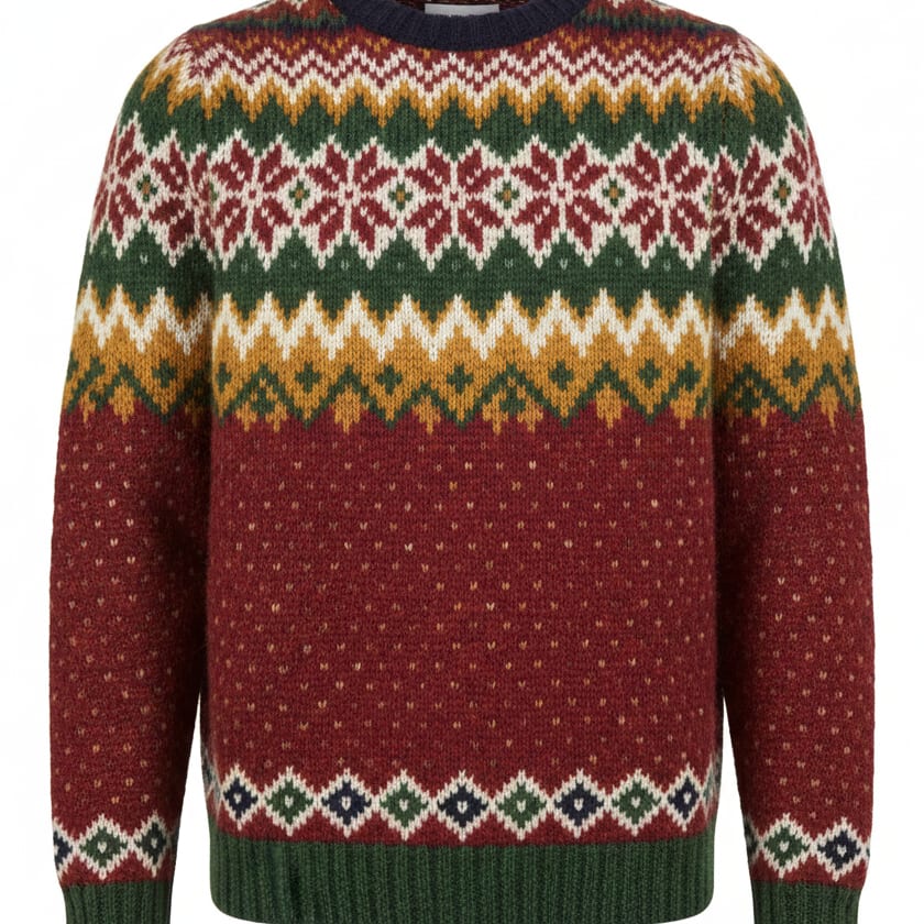 Fair Isle jacquard crewneck sweater