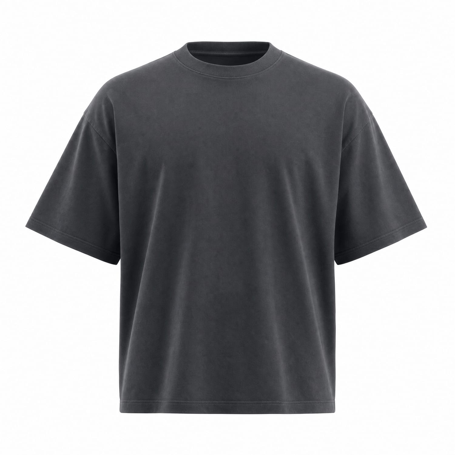 Boxy heavyweight charcoal t-shirt