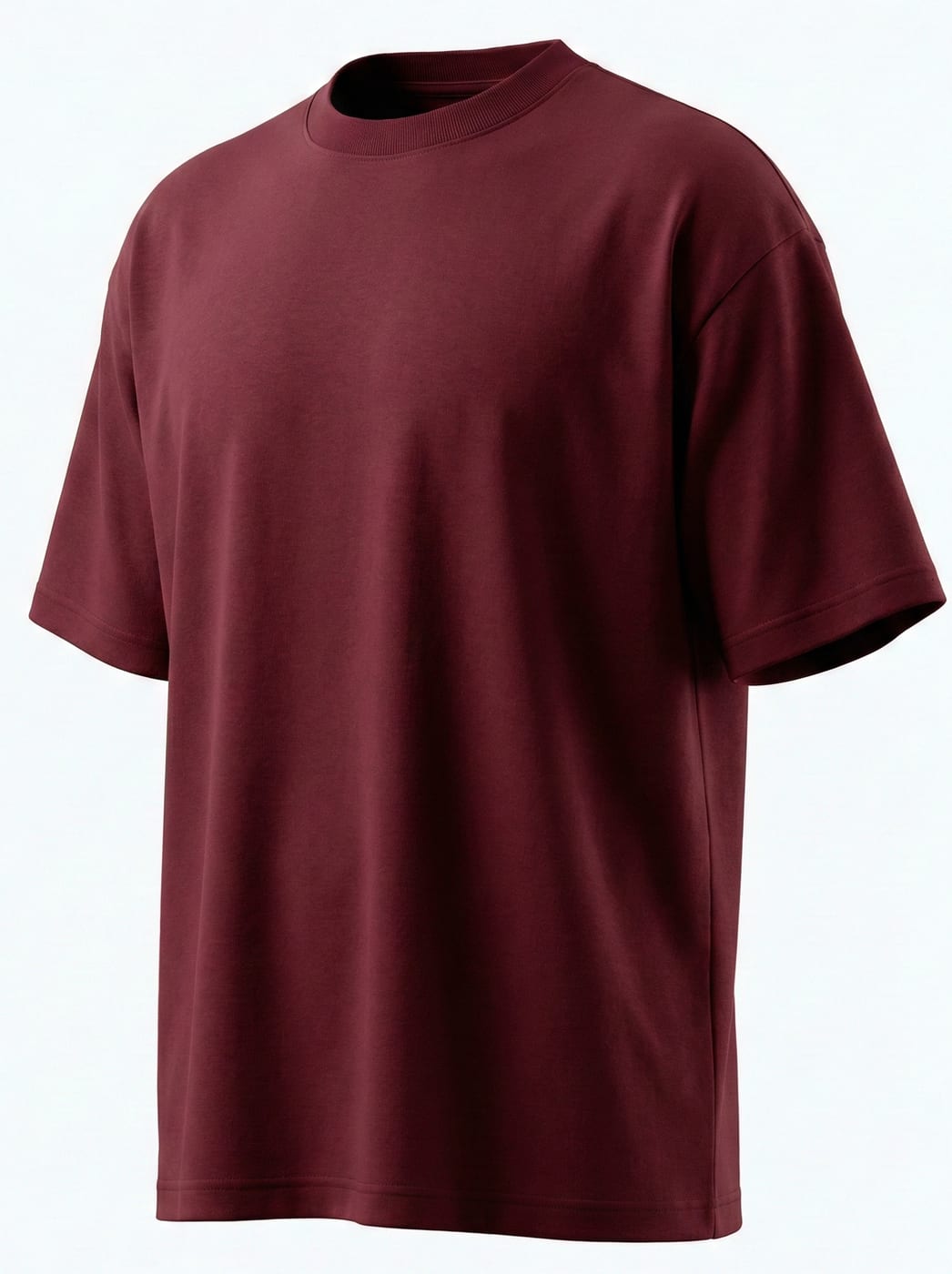 Maroon oversized drop-shoulder t-shirt