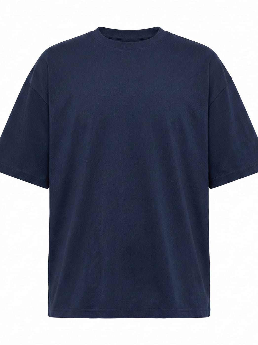 Navy boxy-fit heavyweight t-shirt, front view