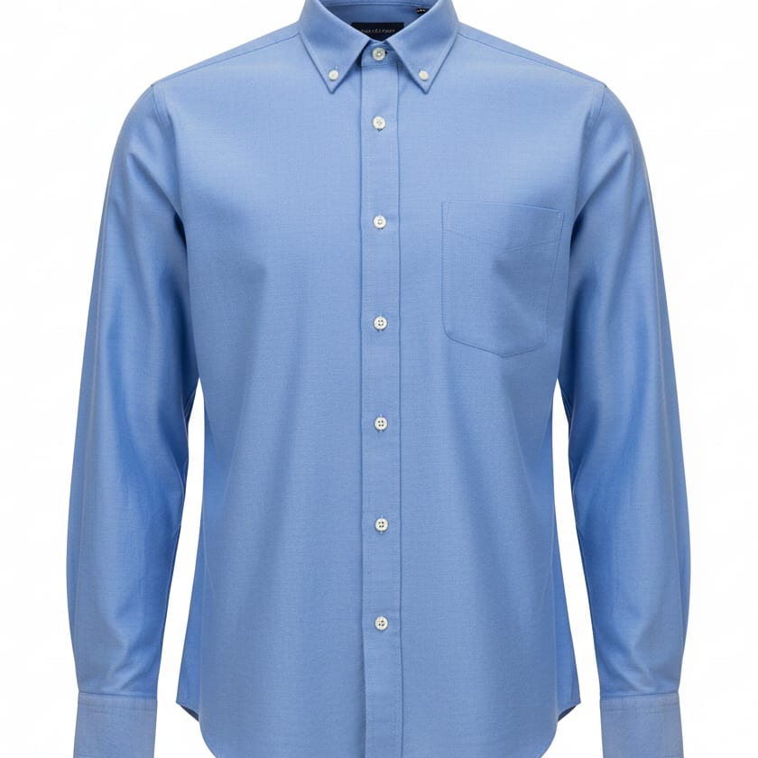 Blue oxford button-down formal shirt