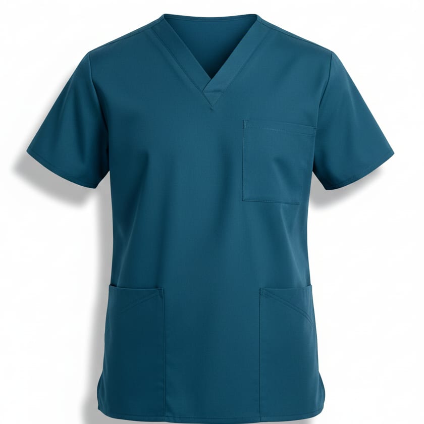 Teal healthcare scrub top